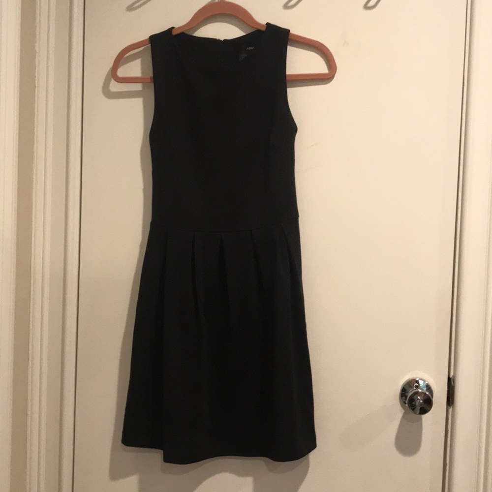 Aqua Black Pleated A-Line Professional Dress